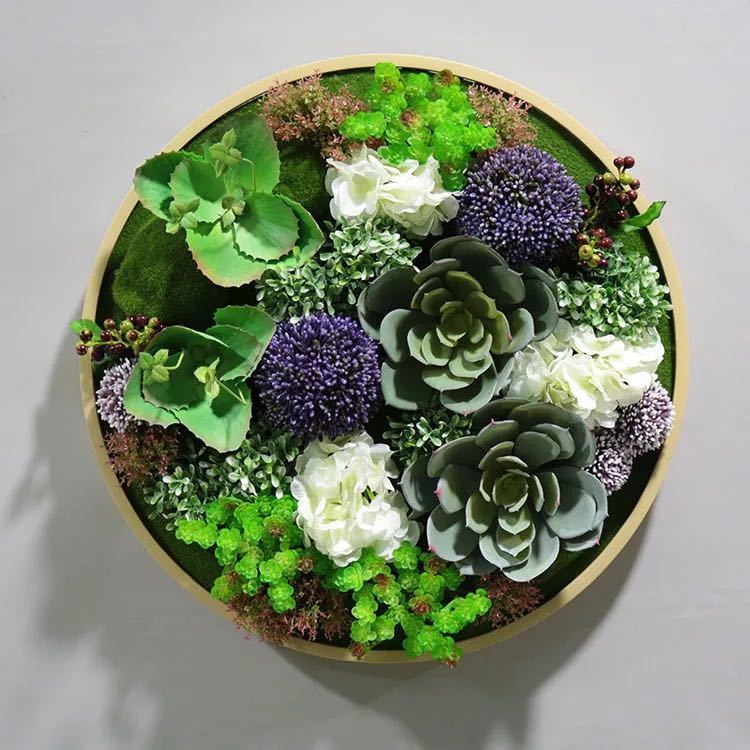 壁飾り 人工観葉植物 壁掛けインテリア ディスプレイ 壁掛けミックスグリーン 造花 壁掛け