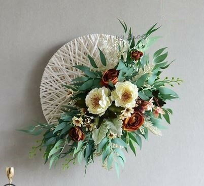 0920T2-2壁飾り 人工観葉植物 壁掛けインテリア ディスプレイ 壁掛けミックスグリーン 造花 壁掛け