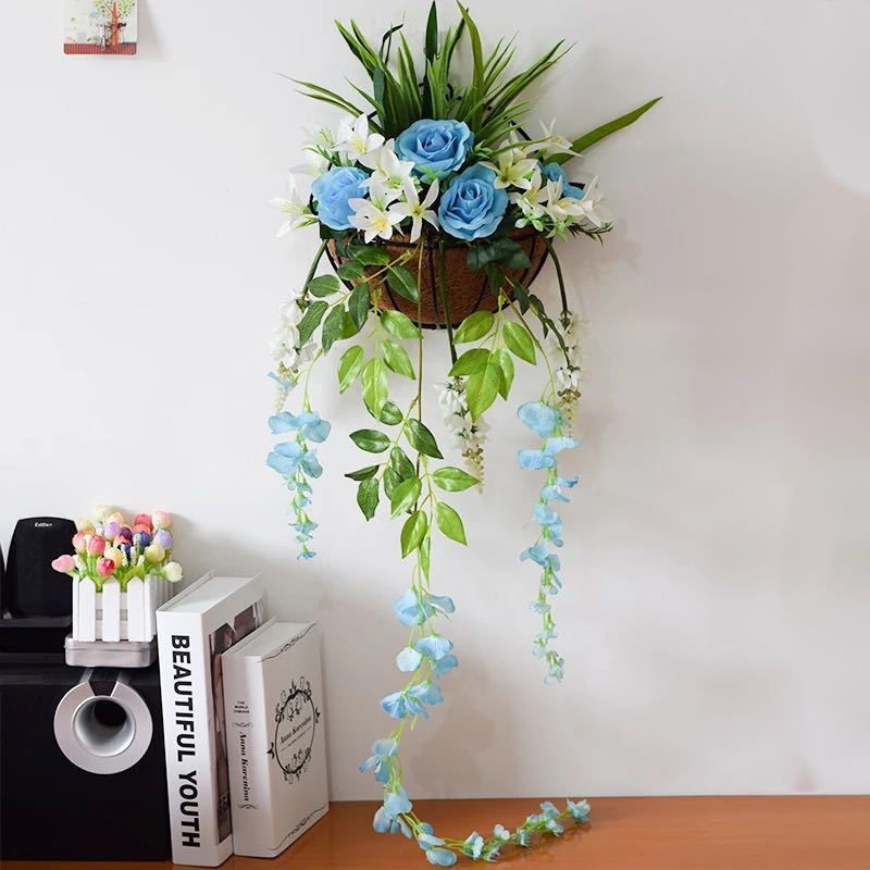 壁飾り 人工観葉植物 壁掛けインテリア ディスプレイ 壁掛けミックスグリーン 造花 壁掛け．