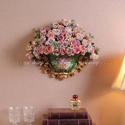 1020T19-4-1壁飾り 人工観葉植物 壁掛けインテリア ディスプレイ 壁掛けミックスグリーン 造花 壁掛け