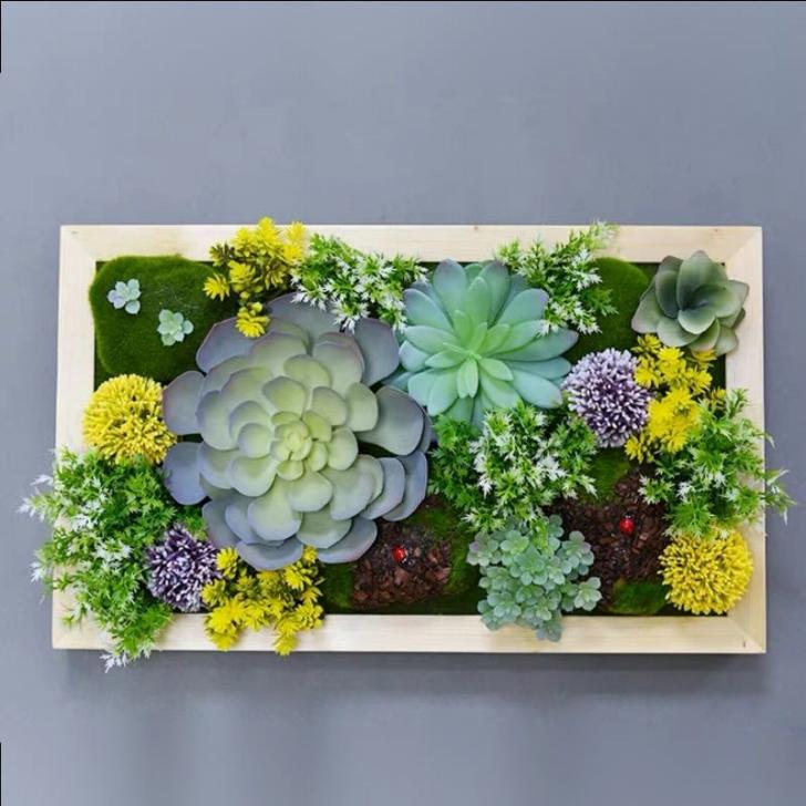 壁飾り 人工観葉植物 ．壁掛けインテリア ディスプレイ 壁掛けミックスグリーン 造花 壁掛け