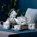 ティー・コーヒーカップセット カップ&ソーサー4客セット .陶器ティーセット