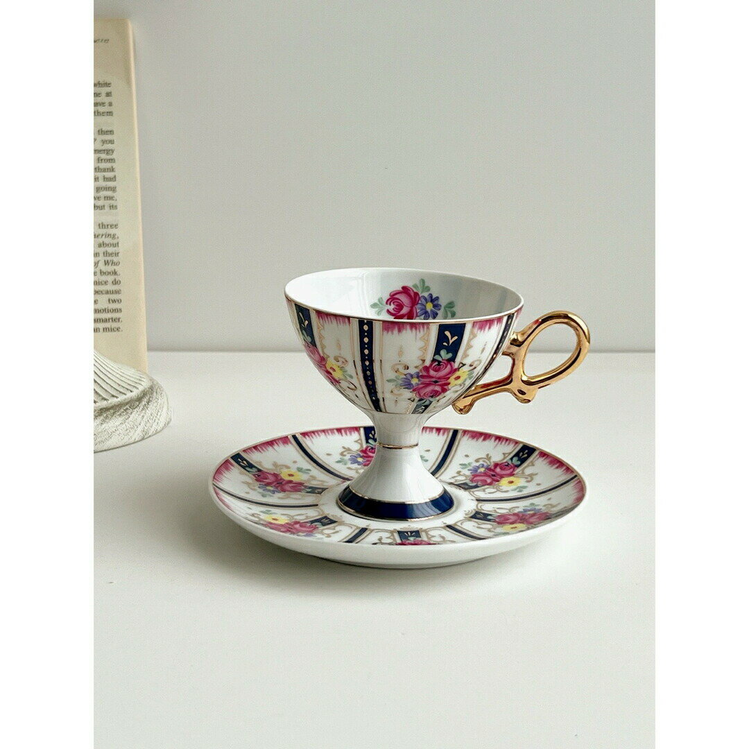 ミニティー・コーヒーカップセット カップ＆ソーサー2客セット ．花柄ティーセット
