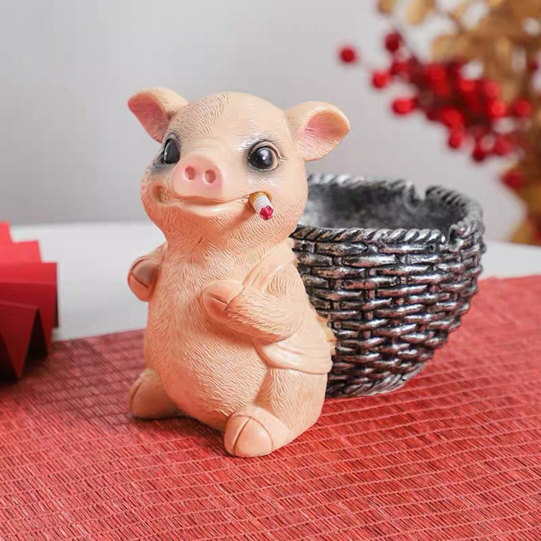 おもしろ豚型　 はいざら　置物灰皿 おしゃれ 卓上 灰皿　小物入れ