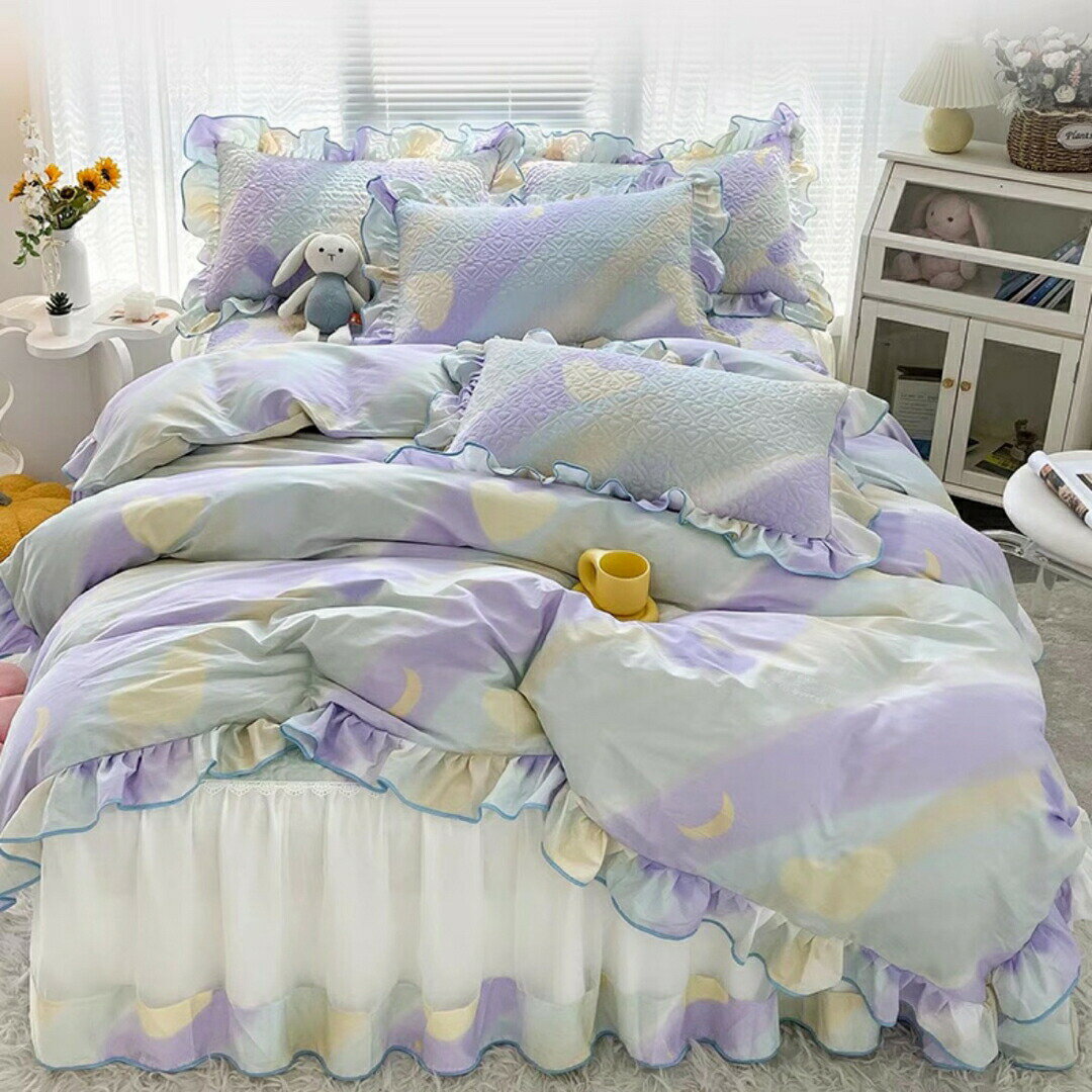 ベッド用品4点セット掛け布団カバー 枕カバー ベッドパッド ワイドダブルサイズ