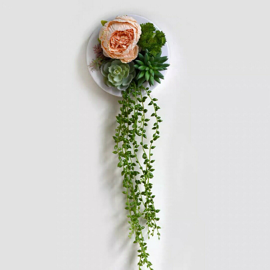 壁飾り 人工観葉植物 壁掛けインテリア ディスプレイ 壁掛けミックスグリーン造花