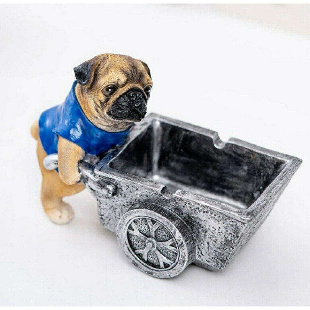 パグ 置物 小物入れドッグ 犬 収納ボックス 卓上収納 雑貨収納 かご 灰皿