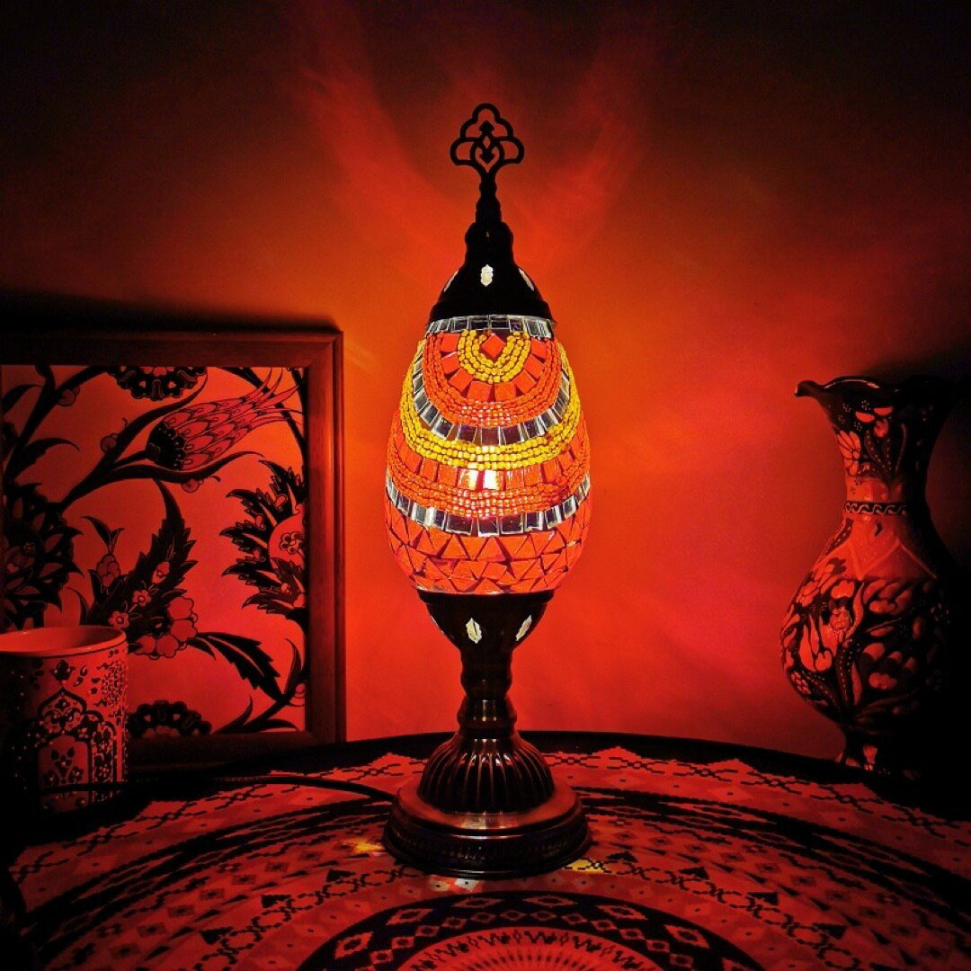 テーブルライト テーブルランプ ステンドグラストルコ卓上ランプ　ガラス モザイク