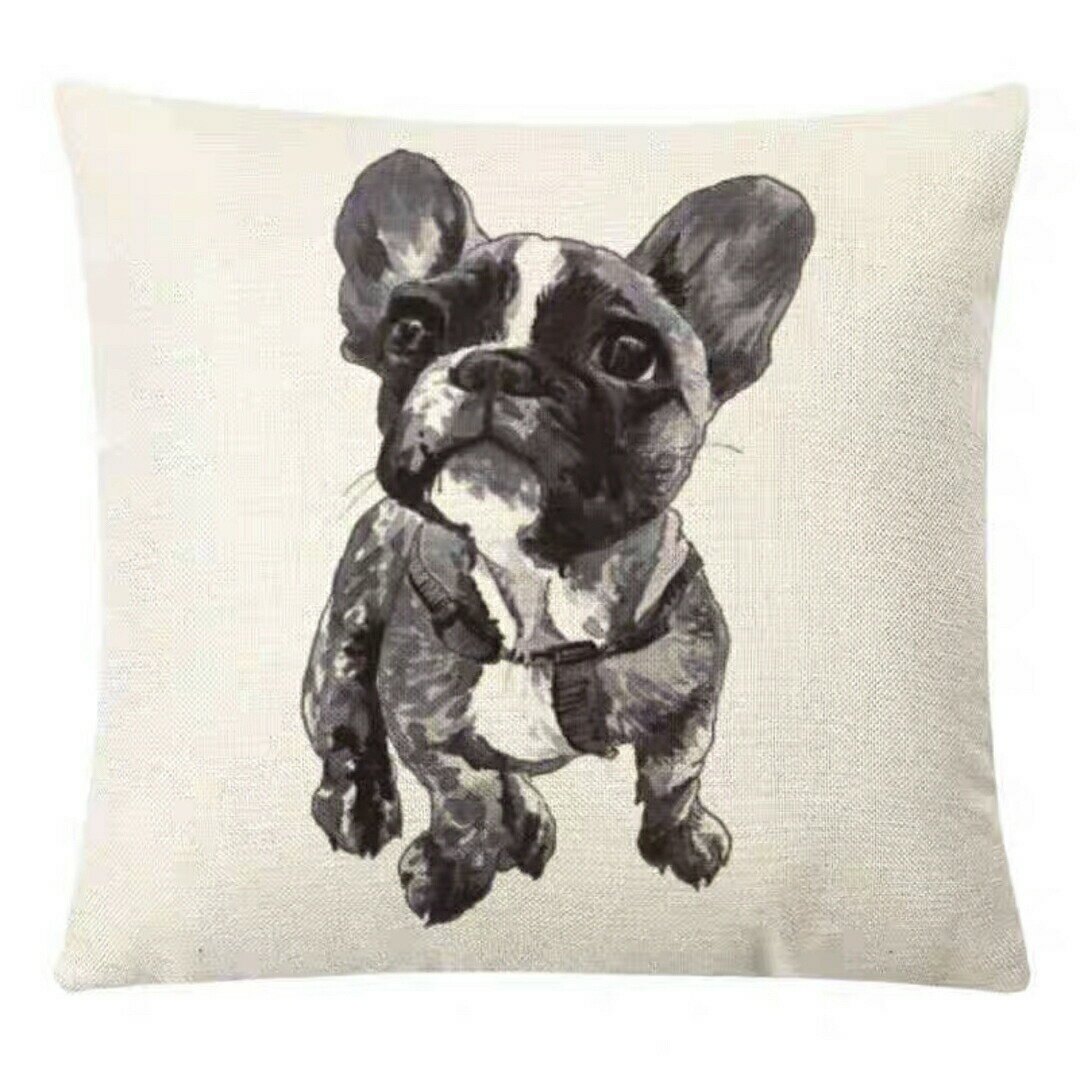 癒し系　クッションカバー45×45cm ブルドッグ柄 クッション カバー 雑貨