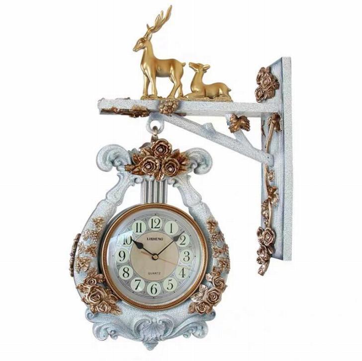 壁掛け時計 クロックかけ時計 ．掛け時計 両面時計 豪華