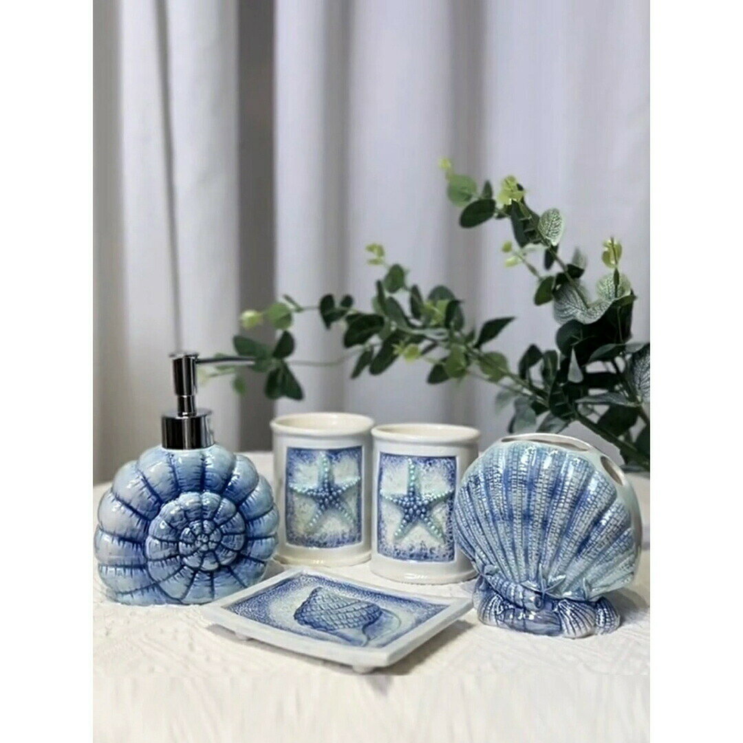 洗面用品 サニタリー5点セットディスペンサー 歯ブラシスタンド 洗面所