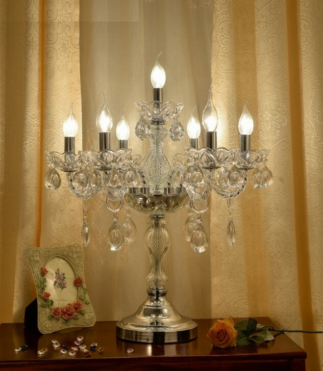 D257-72インテリア照明 テーブルスタンド 照明スタンド 卓上テーブルライト． 高級水晶スタンド