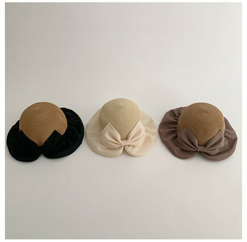 【送料無料】帽子 ベビー帽子 子供用麦わら帽子 日よけ帽子 夏 美しい かわいい サンシェード ビーチ ..