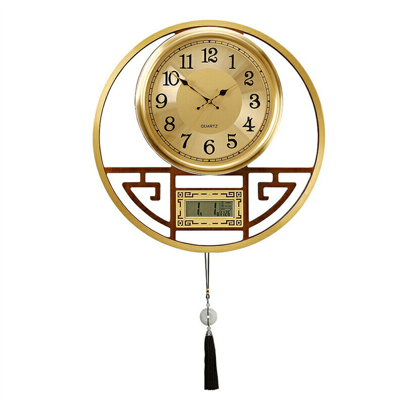 [Free Shipping] Retro Style Wall Clock for Home, Living Room, Bedroom, Study. Decorative Wall Clock with Perpetual Calendar. Round, Luxury, Elegant, Beautiful, Creative, Quiet Quartz Clock. Perfect for Housewarming, Wedding, or Bedroom Gifts.