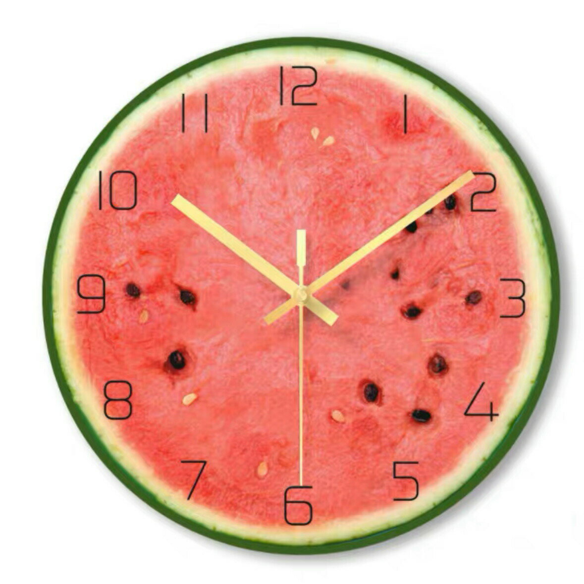 壁掛け時計 壁飾り　すいか時計　ガラス掛け時計　スイカ