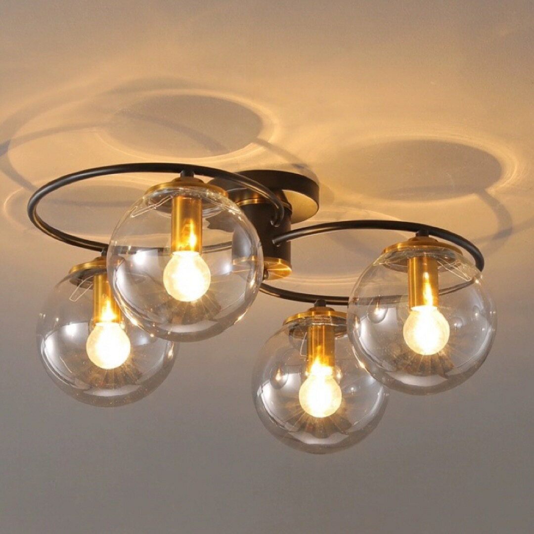 ペンダントライト 洋風照明シャンデリア 高級天井照明4灯 電源直結タイプ