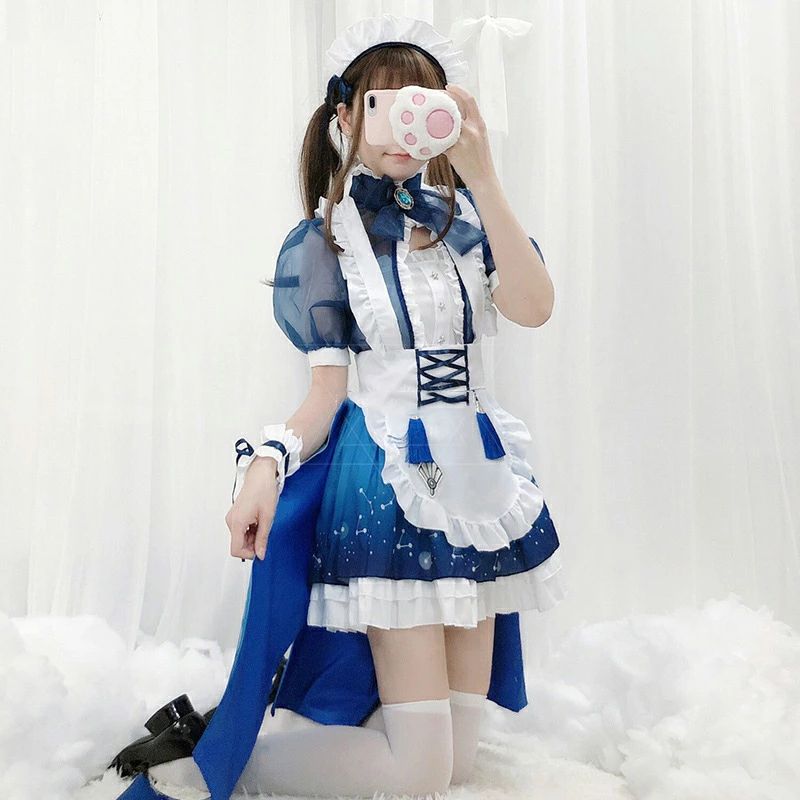 コスプレ ハロウィン メイド服 衣装 ロリータワンピース　アニメ かわいい コスチューム コスプレ衣装 大人用 ワンピース エプロン 仮装パーティー 仮装 結婚式 余興 送料無料