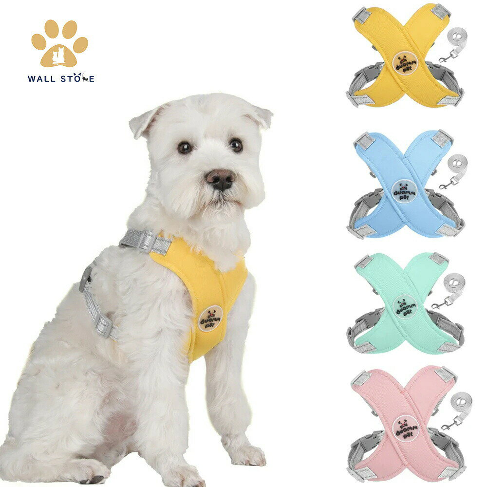 【送料無料】ペット首輪とリーシュのセット くびわ リード イヌ いぬ 犬 透明なゴム装飾 人気の反射プ..