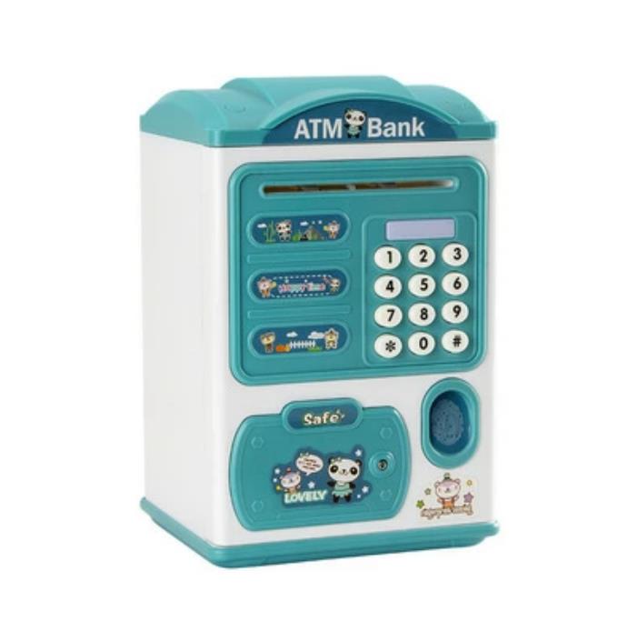 貯金箱 こども用 お札 コイン 自動巻き込み 指紋開け 暗号開け atm 電池式 キッズ 音声メッセージ LEDライト 大容量 子供 プレゼント