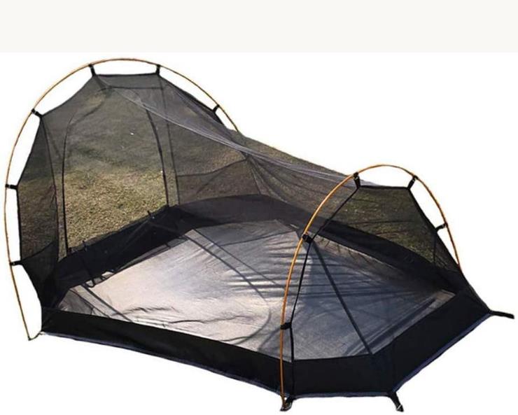 蚊帳 アウトドア モスキートネット キャンプ用蚊除け網 1-3人用 アルミポール 超軽量 携帯式テント 設営簡単 高密度 持ち運び便利 収納ポーチ付き