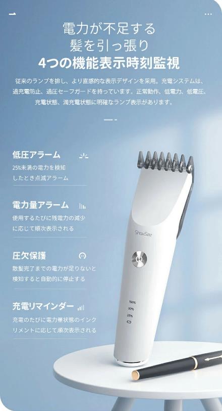 バリカン ヘアカッター IPX7撥水 type-c急速充電 丸洗い 0.7-18mm調節可能 濡れた髪対応 7段階調節 低騒音 切れ味抜群 電動 髪の毛 散髪 子供 全身防水 水洗い usb 充電式 散髪用 家庭用 メン…