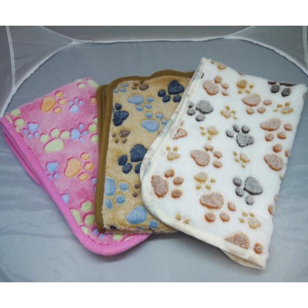 足跡あったかブランケット 起毛 毛布 乳のみの育児に 猫 ねこ ネコ