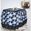 ハンドメイド マルカン 2ドアキャリー小型犬・猫用専用&リッチェル キャンピングキャリーSサイズ キャリーカバー 青×ブラック系 猫 ねこ ネコ