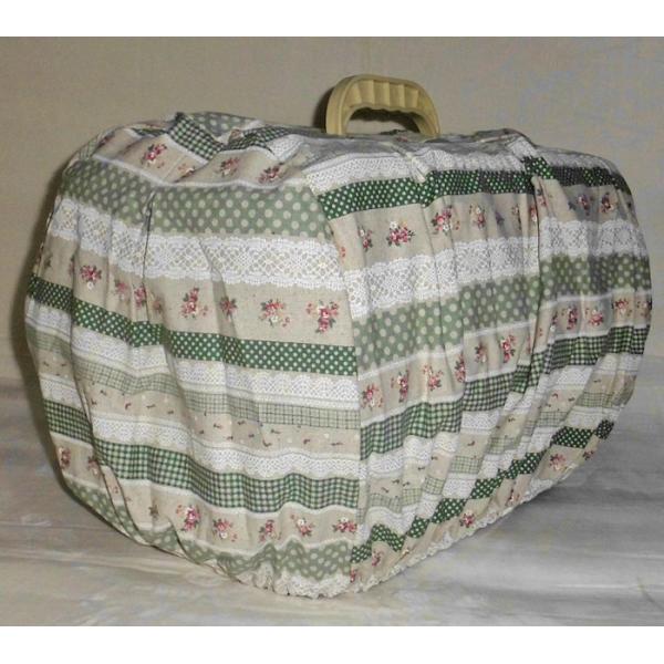 ハンドメイド マルカン 2ドアキャリー小型犬・猫用専用&リッチェル キャンピングキャリーSサイズ キャリーカバー グリーン小花 猫 ねこ ネコ