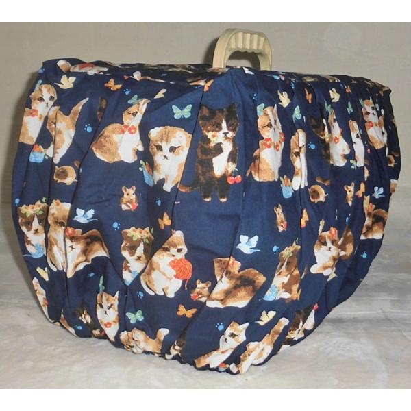 ハンドメイド マルカン 2ドアキャリー小型犬・猫用専用&リッチェル キャンピングキャリーSサイズ キャリーカバー ネイビー 猫 ねこ ネコ