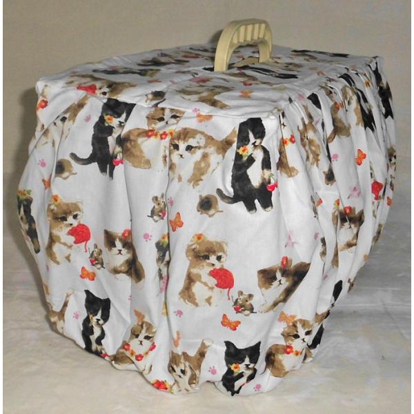 ハンドメイド マルカン 2ドアキャリー小型犬・猫用専用&リッチェル キャンピングキャリーSサイズ キャリーカバー ホワイト 猫 ねこ ネコ