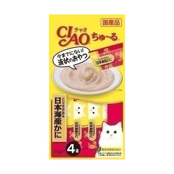Rakuten - いなば チャオ CIAO ちゅ～る とりささみ&日本海産かに 14g×4本入 猫 ねこ ネコ