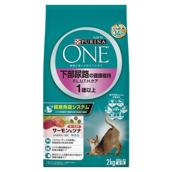 Rakuten - ピュリナワン キャット 下部尿路の健康維持 F.L.U.T.H.ケア 1歳以上 サーモン&ツナ 2kg★