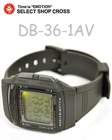 【名入れ・ラッピング対応可】 カシオ CASIO DATA BANK データバンク 腕時計 ブランド 海外モデル DB-36-1AV ブラック 黒 チプカシ チープカシオ メンズ レディース キッズ 子供 ユニセックス