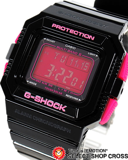 Gショック カシオ G-SHOCK CASIO メンズ 電波 ソーラー 腕時計 デジタル GW-5510B-1DR 海外モデル ブラック 黒/ピンク 【腕時計 メンズ ソーラー 電波　男性用腕時計 スポーツ アウトドア リストウォッチ ランキング 防水 ソーラー電波時計】 【楽ギフ_包装】
