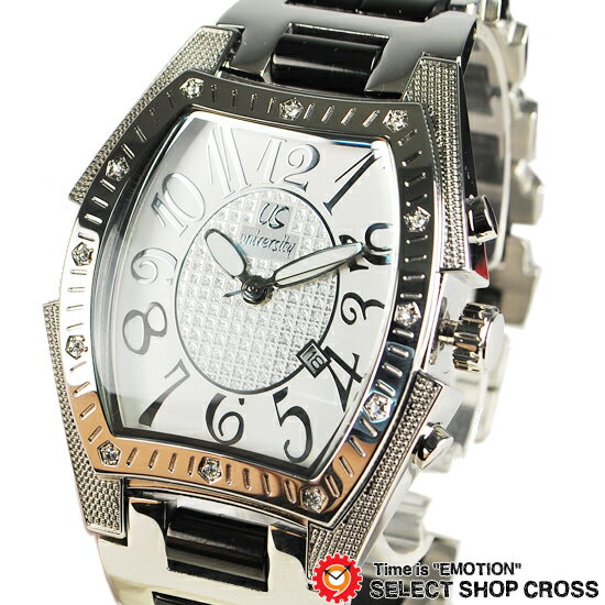 楽天時計＆雑貨セレクトショップクロスユニバーシティ UNIVERSITY メンズ腕時計 アナログ ステンレス ホワイト シルバー US203WH