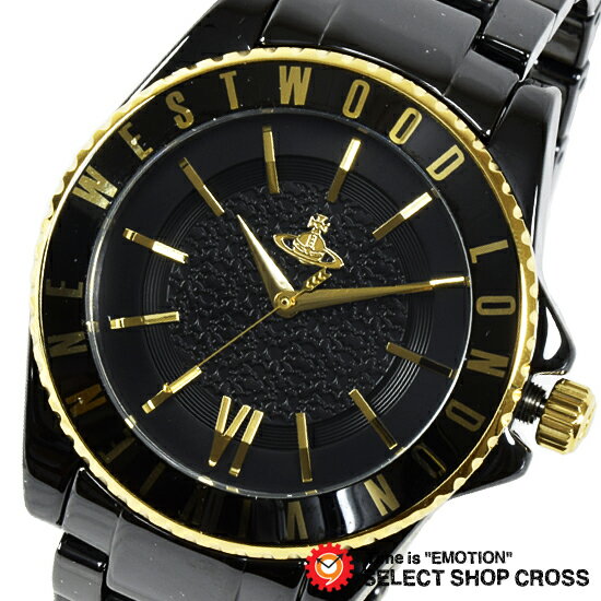 楽天時計＆雑貨セレクトショップクロスVivienne Westwood ヴィヴィアン・ウエストウッド アナログ 腕時計 メンズ オーブ ブラック×ゴールド VV048GDBK