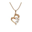 クロスフォー ニューヨーク D-3stone heart ネックレス レディース NYP-585P