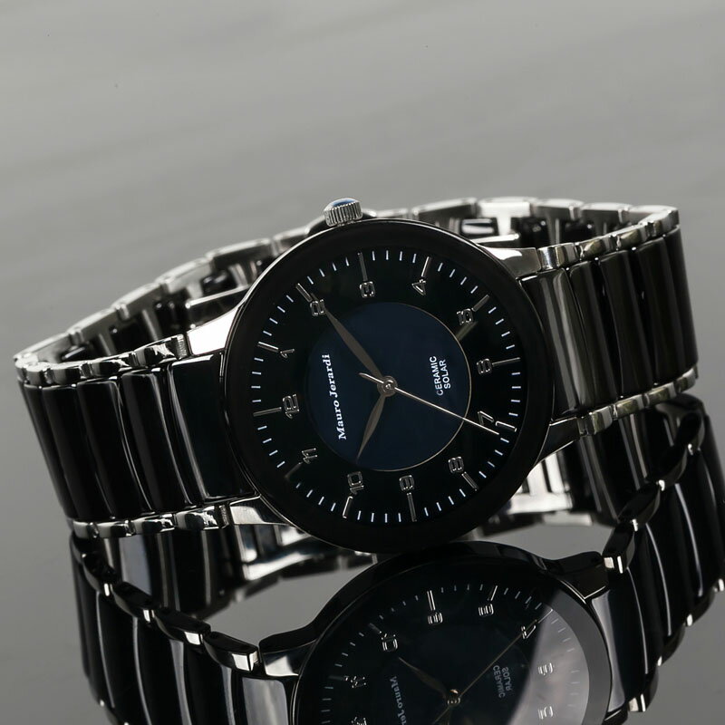 マウロ ジェラルディ Mauro Jerardi ソーラー セラミック メンズ 腕時計 ブラック シルバー MJ043-2 2