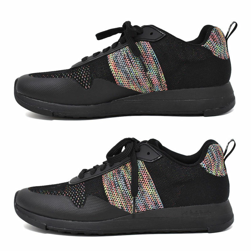 ポールスミス PAUL SMITH レザー メッシュ スニーカー RAPPID ラピッド メンズ ブラック マルチリフレクター UKサイズ6 （25cm） M2S RAP18 ANYL BLACK