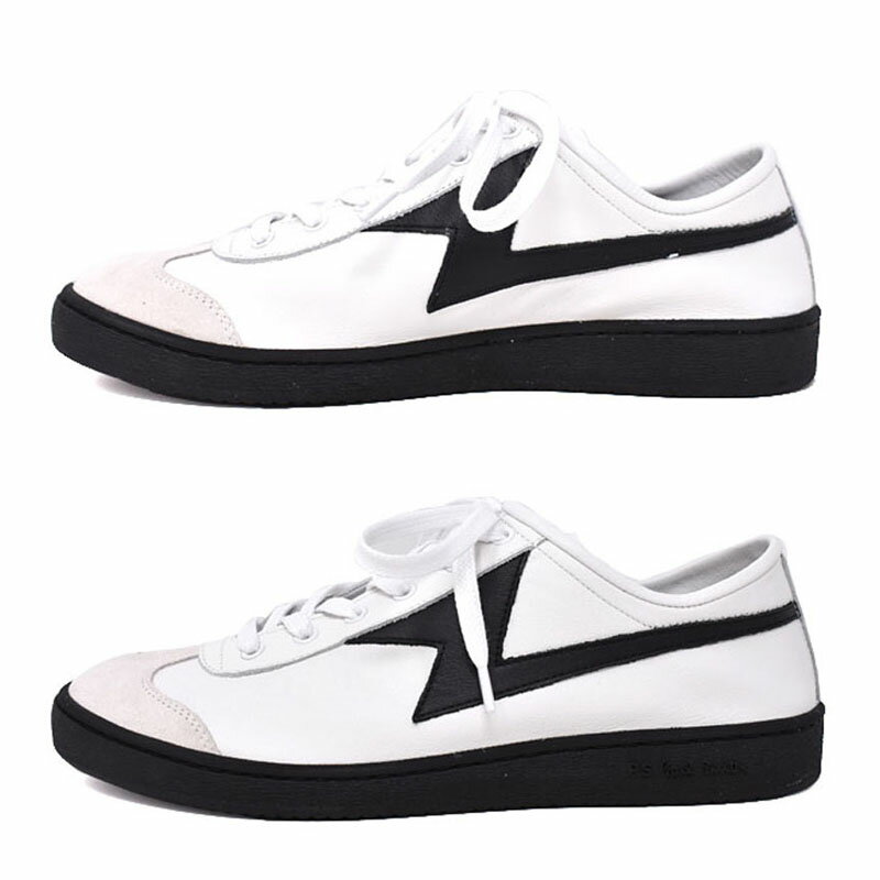 ポールスミス PAUL SMITH レザー スニーカー ZIGGY ジギー メンズ ホワイトブラック UKサイズ8 （27cm） M2S ZIG02 ASET WHITE BLACK