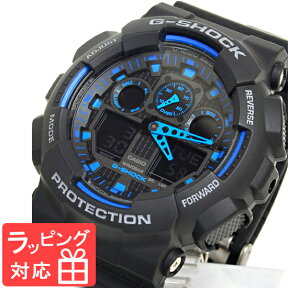 カシオ 腕時計 CASIO G-SHOCK Gショック ジーショック GA-100-1A2DR 海外モデル 防水 ジーショック 時計 メンズ 海外モデル GA-100-1A2 ブラック 黒×ブルー カシオ 腕時計