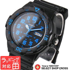 【名入れ・ラッピング対応可】 カシオ CASIO メンズ 腕時計 アナログ デイデイト スタンダード MRW-200H-2B ブラック/ブルー 海外モデル 【あす楽】