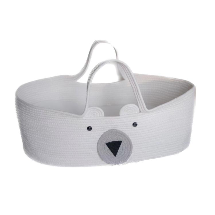 コンパクト 添い寝 折りたたみ かご ベビーベッド ベビーバスケット ロープ編み コーン手編み ベビーキャリー 赤ちゃん 持ち運び 洗濯 外出 おもちゃ かご カゴ かご 籠 移動用 ペットベッド 退院 クーファン