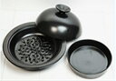 美濃焼の蒸し器「スリッシュ」蒸し煮タイプ(受け皿深さ約3.5cm)黒☆韓国コスメフェイスマスク&キッチンのお掃除に重宝!除菌消臭オレンジパワータオル付き☆送料無...