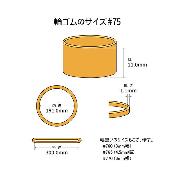 （まとめ） 共和 オーバンド#75 内径191mm 50g入 透明袋 GTA-N-037 1袋 【×5セット】
