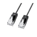 【5個セット】 サンワサプライ カテゴリ6A極細LANケーブル 3m ブラック KB-SL6A-03BKX5(2)