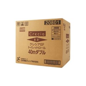 日本製紙クレシアクレシア EFトイレットロール 個包装 ダブル 芯あり 40m 1パック...