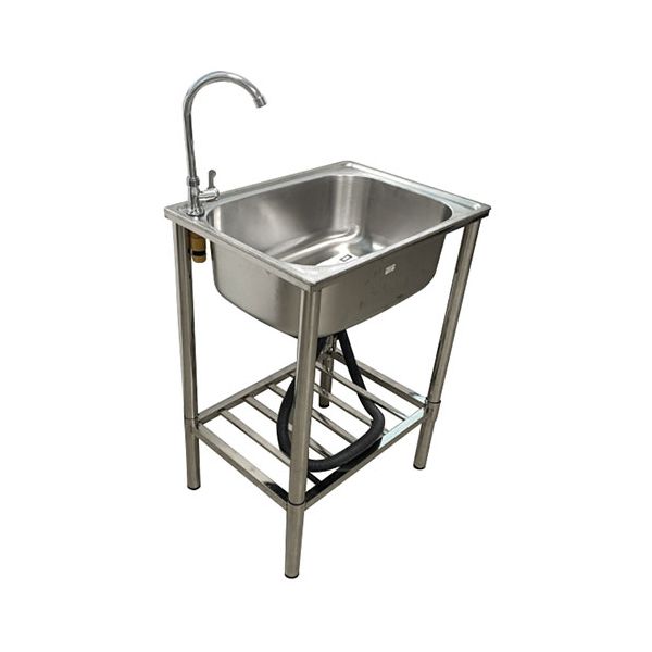 谷村実業 蛇口付きステンレス流し台 幅60×奥行45×高さ85cm 蛇口高さ20.5cm シンク容量29.6L TAN-3026