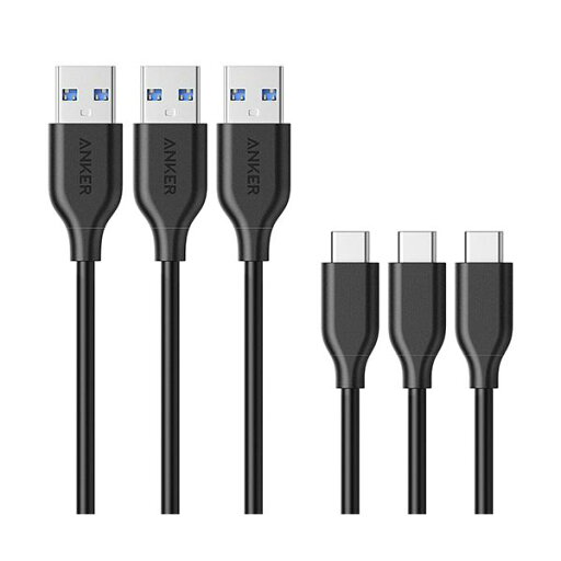 アンカージャパン ANKER PowerLine USB-C&USB-A 3.0 ケーブル 0.9m ブラック B81630131パック(3本) アンカージャパン ANKER PowerLine USB-C&USB-A 3.0 ケーブル 0.9m ブラック B81630131パック(3本)