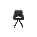 チェア ブラック ベルベット調生地 パーソナルチェア ダイニングチェア 椅子 チェア UP 364 DAVIS ダヴィス spin chair【代引不可】
